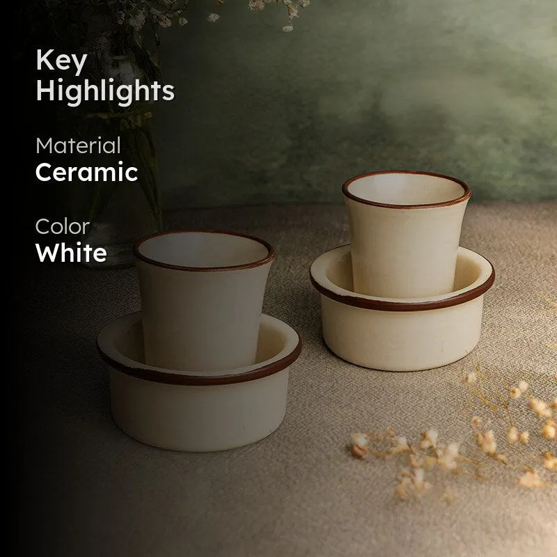 Dove Coffee Ceramic Dabara Set (120 ML) - Four Piece Set media 2