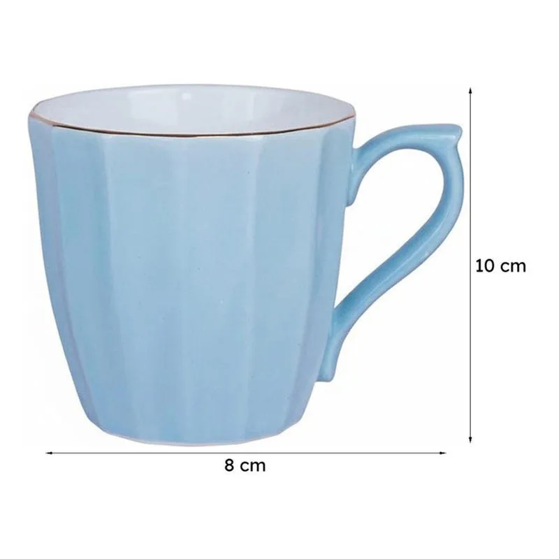 Ereva Porcelain Tea Cup (200 mL Each)/Blue)- Set of Six media 7