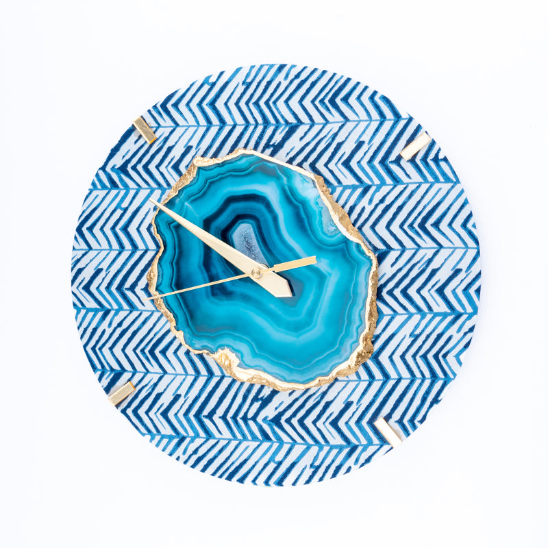 Azure Chevron MDF Wall Clock - Round media 4