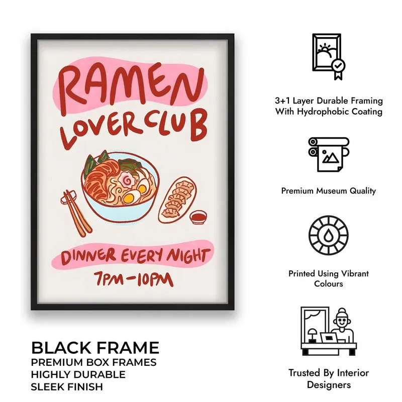 Ramen Club Archival Canvas Wall Art - Black media 10