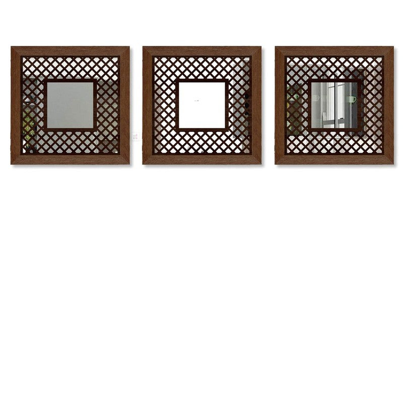 Gleamira Wall Mirror With Wooden Frame - Set Of Three media 3