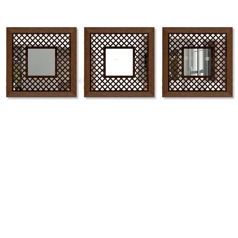 Gleamira Wall Mirror With Wooden Frame - Set Of Three media 3