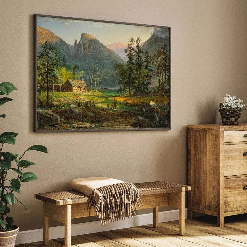 Pioneer's Home Eagle Cliff By Jasper Francis Cropsey - Black frame media 5