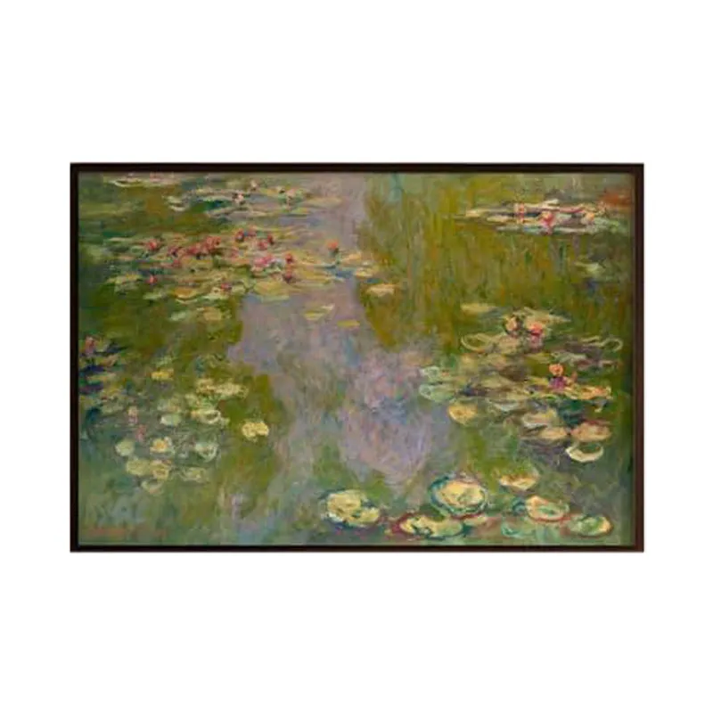 Water Lilies painting by Claude Monet-black frame media 6