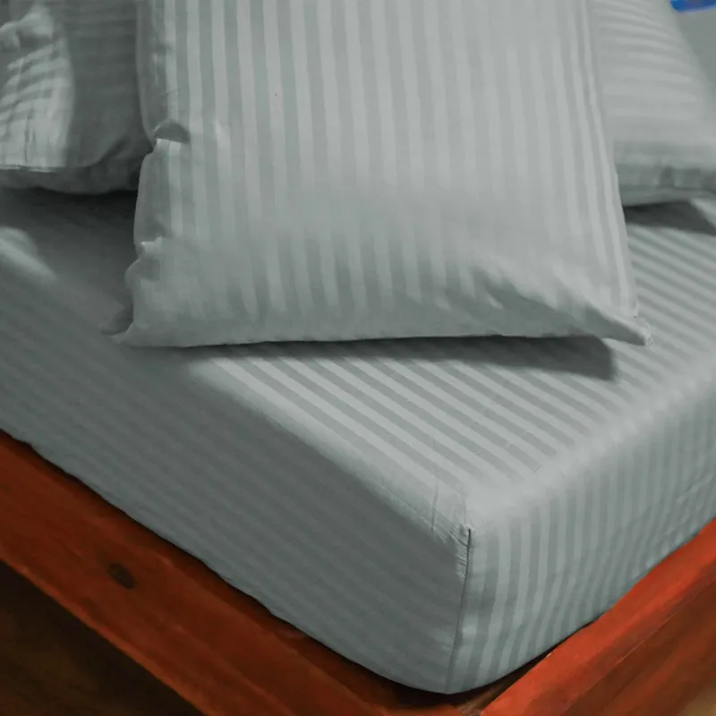 Stripe Charm Cotton Pillow Cover (Light Grey) - Set Of Two media 5
