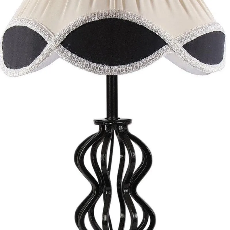 Vintage Iggly Wiggly Fabric Table Lamp - White,Black media 6