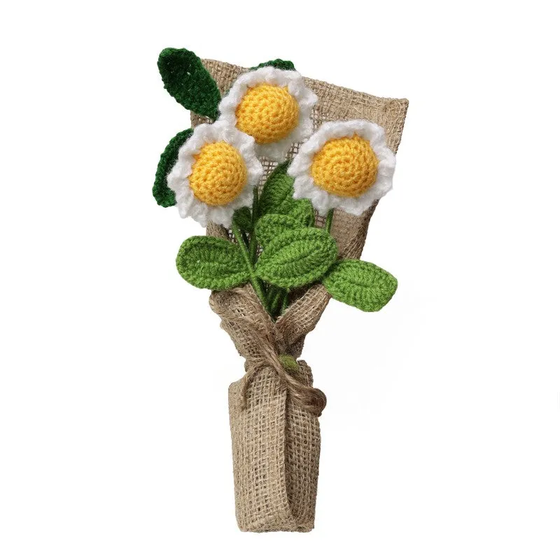 Crochet Handmade Tulip Bouquet (Yellow,White) - Set Of Three media 3