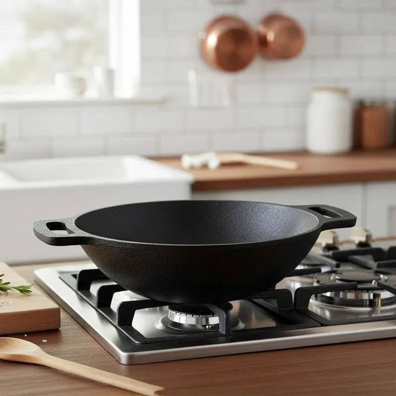 Curvewok Cast Iron Kadhai - 2000 mL media 1