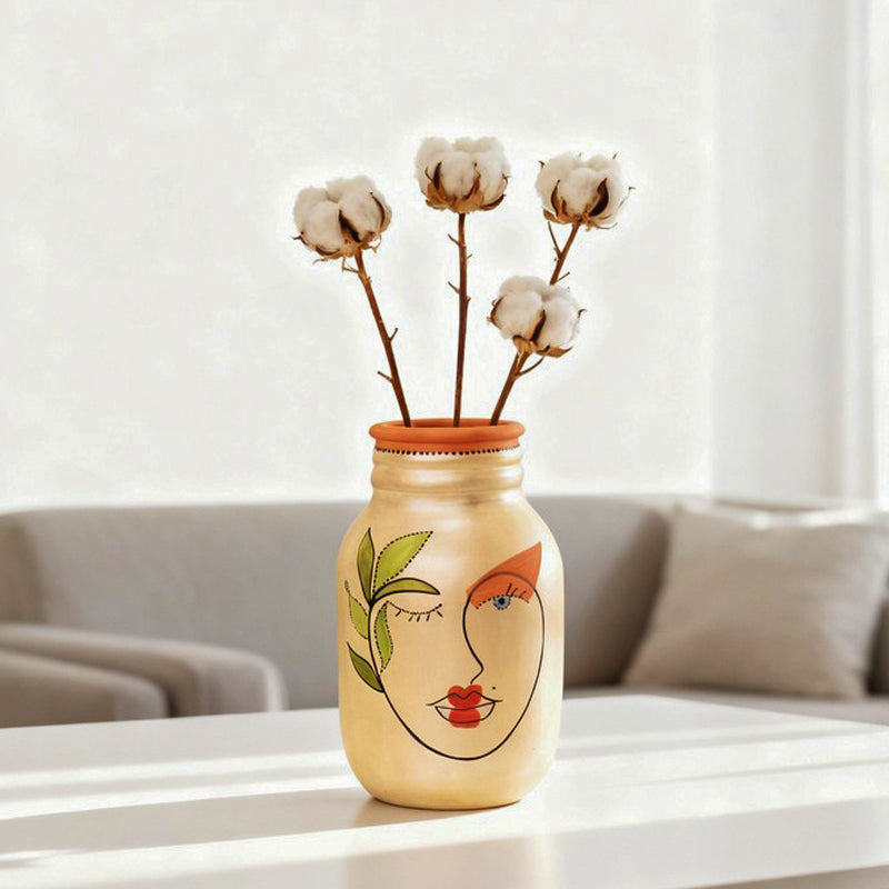 Painted Muse III Terracotta Vase
