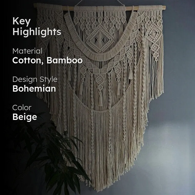 Nira Bohemian Macrame Cotton Wall Accent media 2