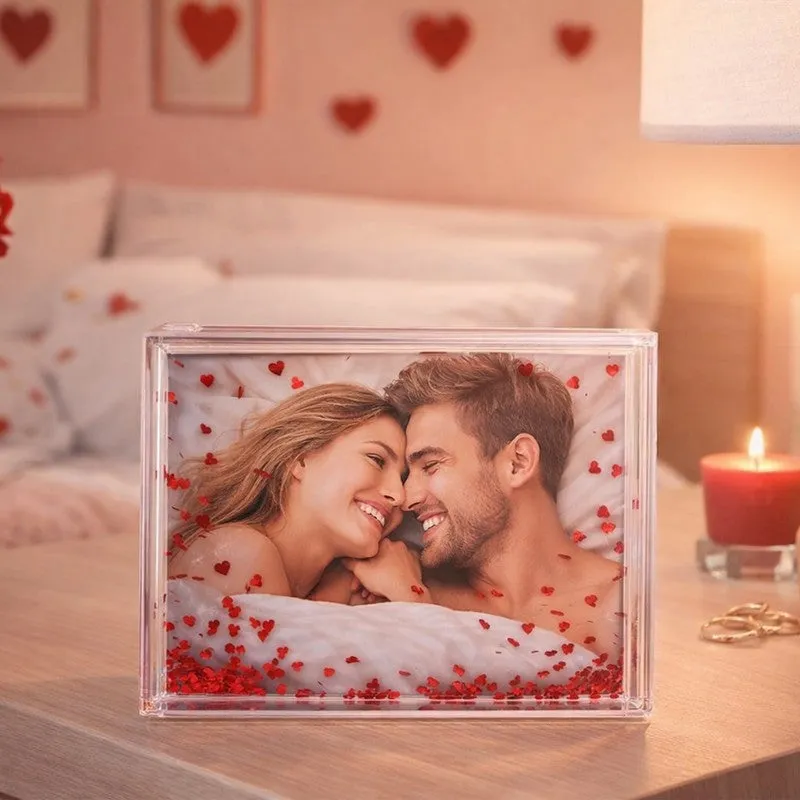Love Story Glitter Acrylic Photo Frame - Red media 4
