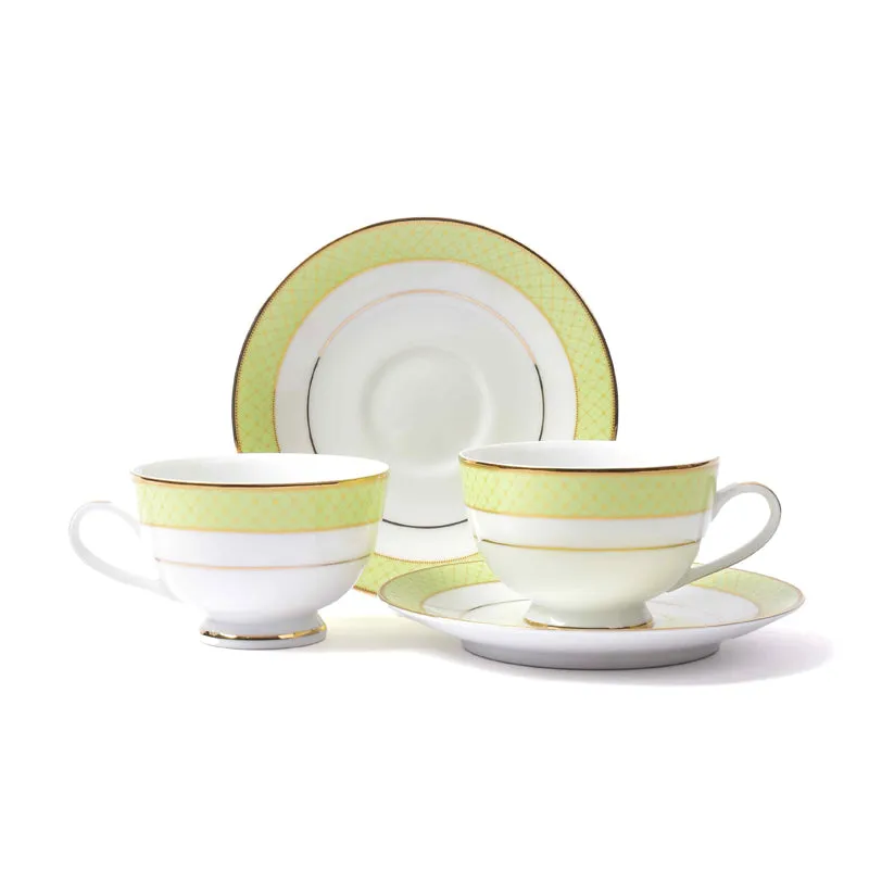 Princely 24k Gold Brushed Porcelain Tea Cup & Saucer (280 mL) - Set of Six media 8