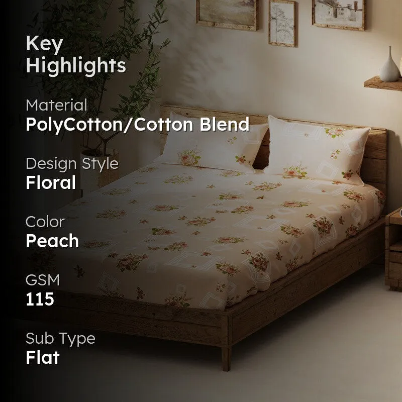 Ceynor Bedsheet (Peach) - 115 GSM media 2
