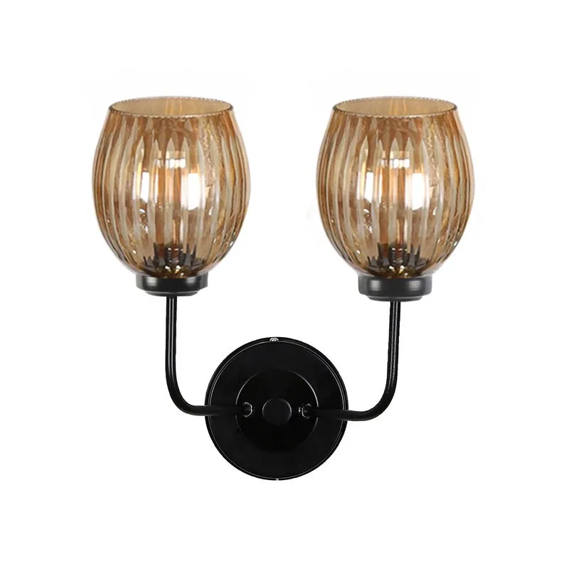 Golden Glow Dual Shade Glass Wall Lamp media 5