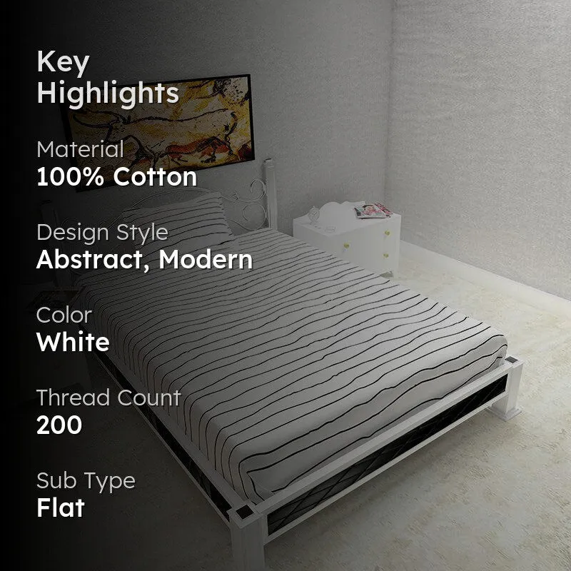 Ebb & Flow Abstract Cotton Bedsheet - 144 TC media 2