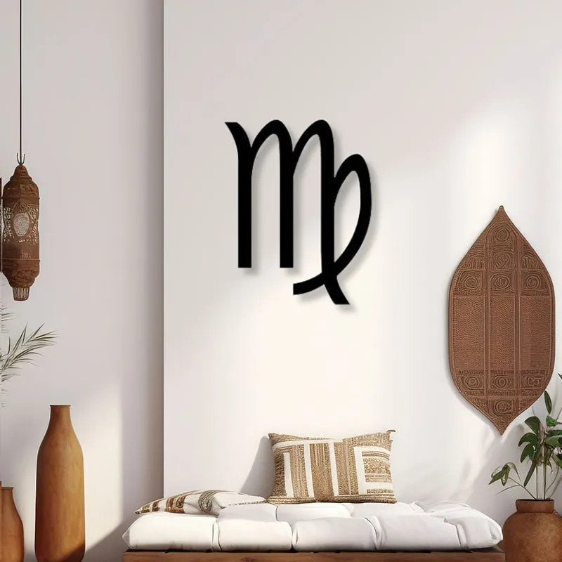 Virgo Zodiac Sign Black Iron Wall Accent media 1