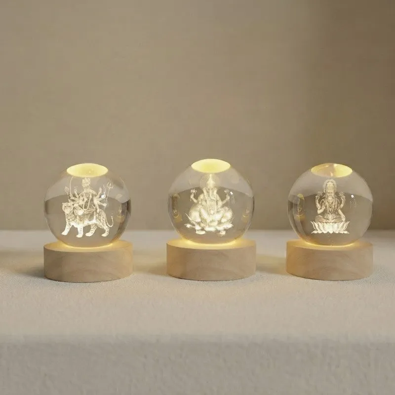 Divine Trinity Glass Ball Table Lamp media 3