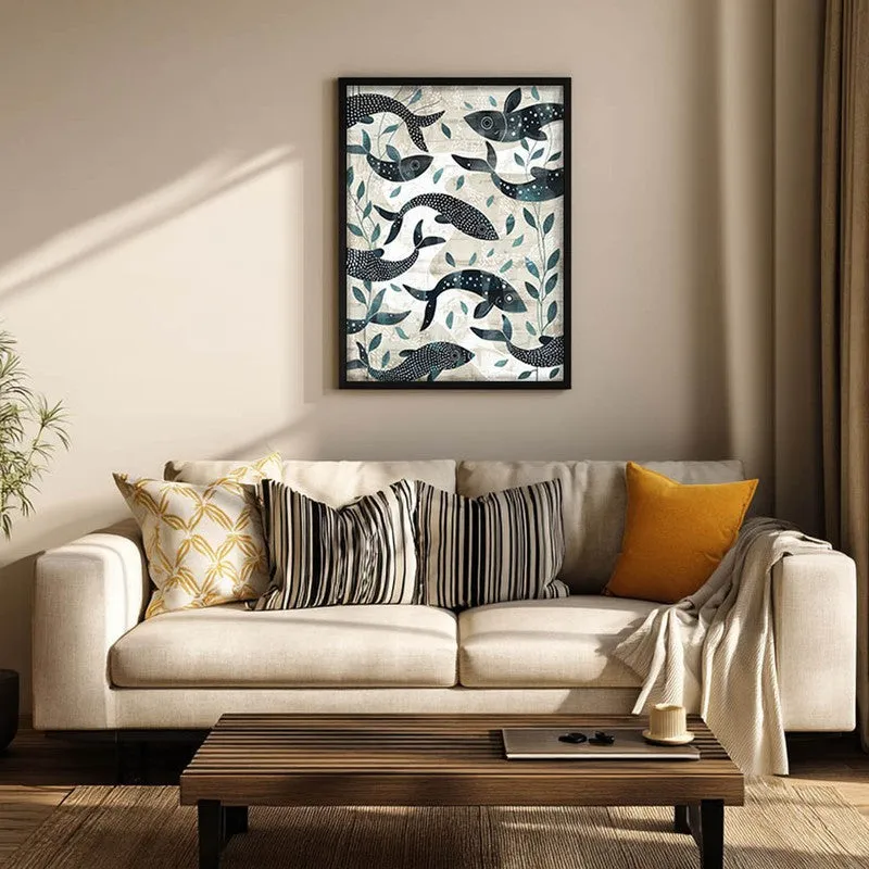 Samudra Canvas Wall Painting With Black Frame media 4