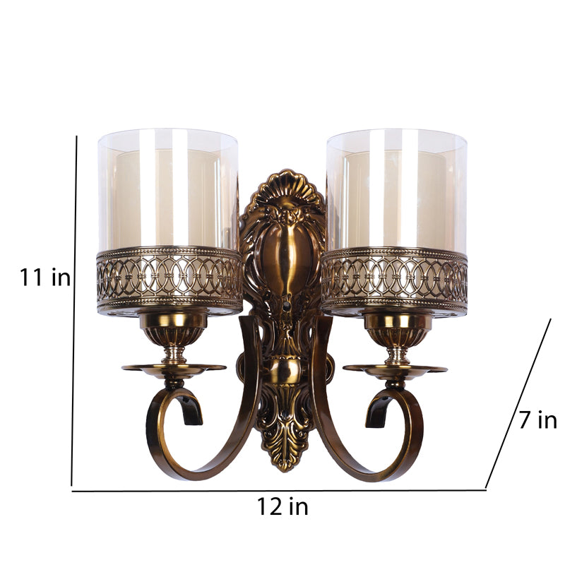 Flax Iron Wall Lamp With Glass Shade media 8