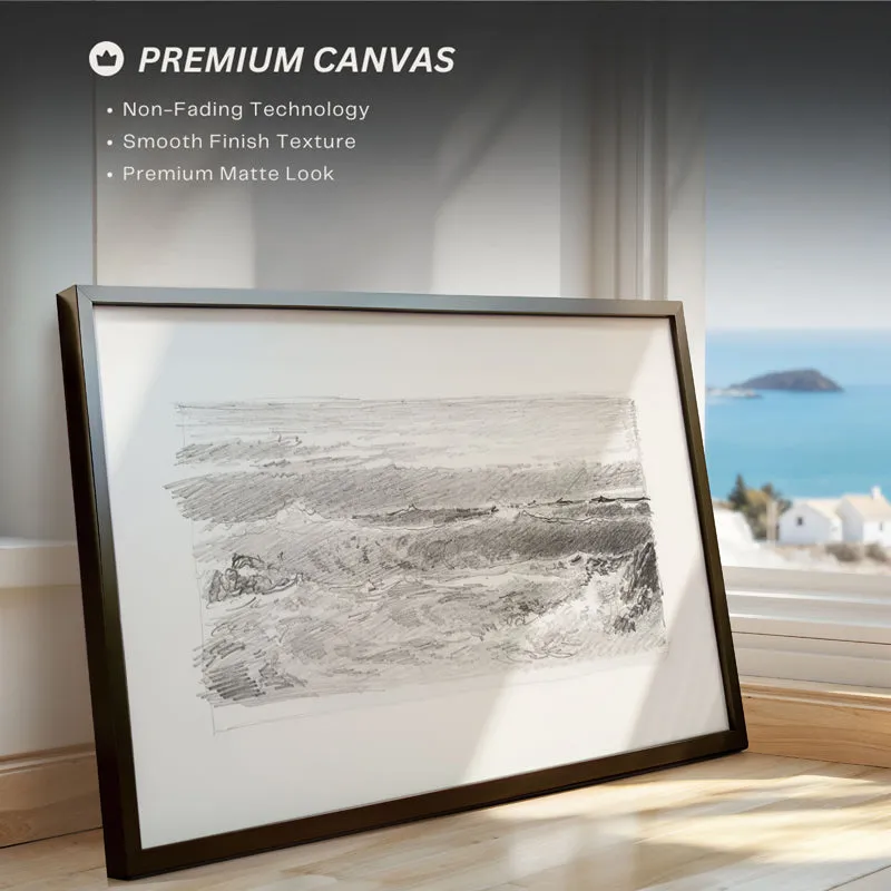 Silver Waves Wood Wall Art With Frame - Black media 4