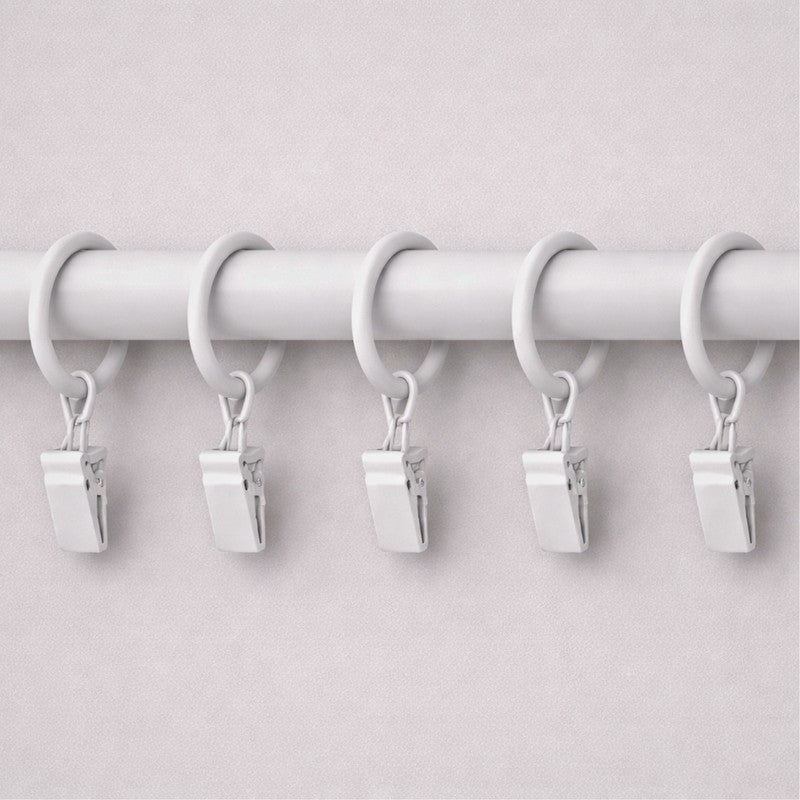 Easy Hang Curtain Rings with Clip (White) - Set of Twenty One media 4