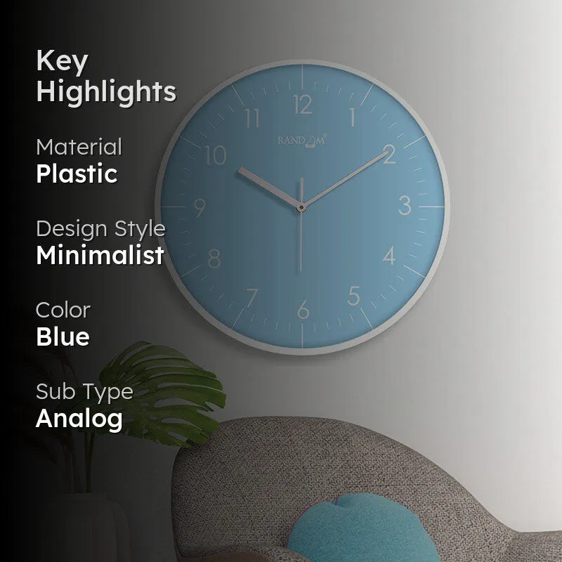 Benot Silver Analog Wall Clock - Baby Blue - 2