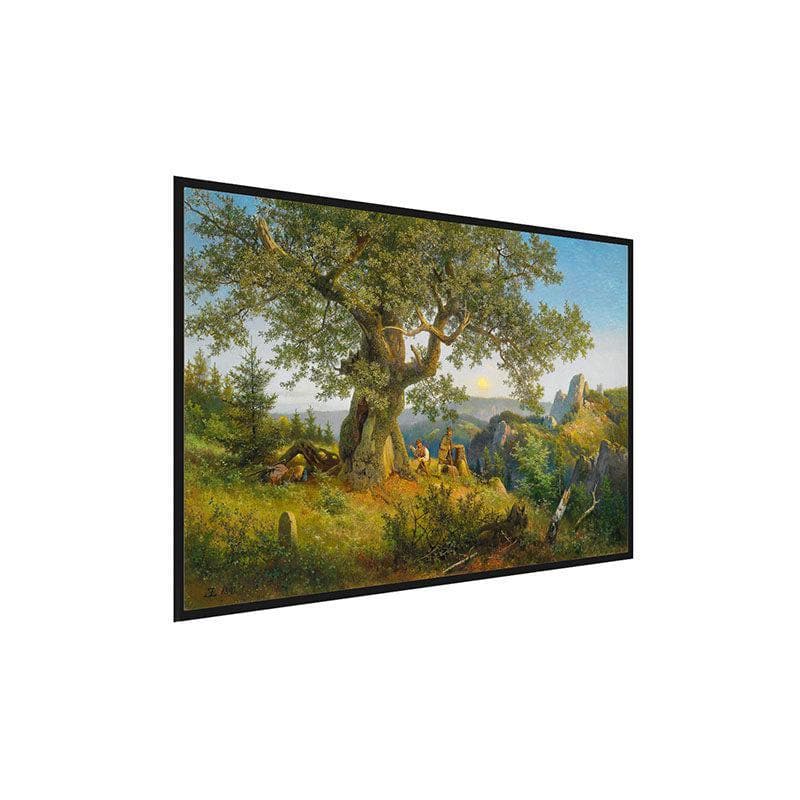 Mountain Side Canvas Painting - Black Frame media 3