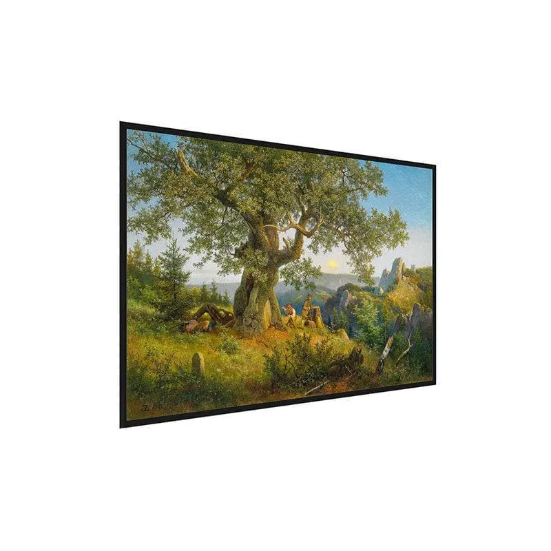 Mountain Side Canvas Painting - Black Frame media 3