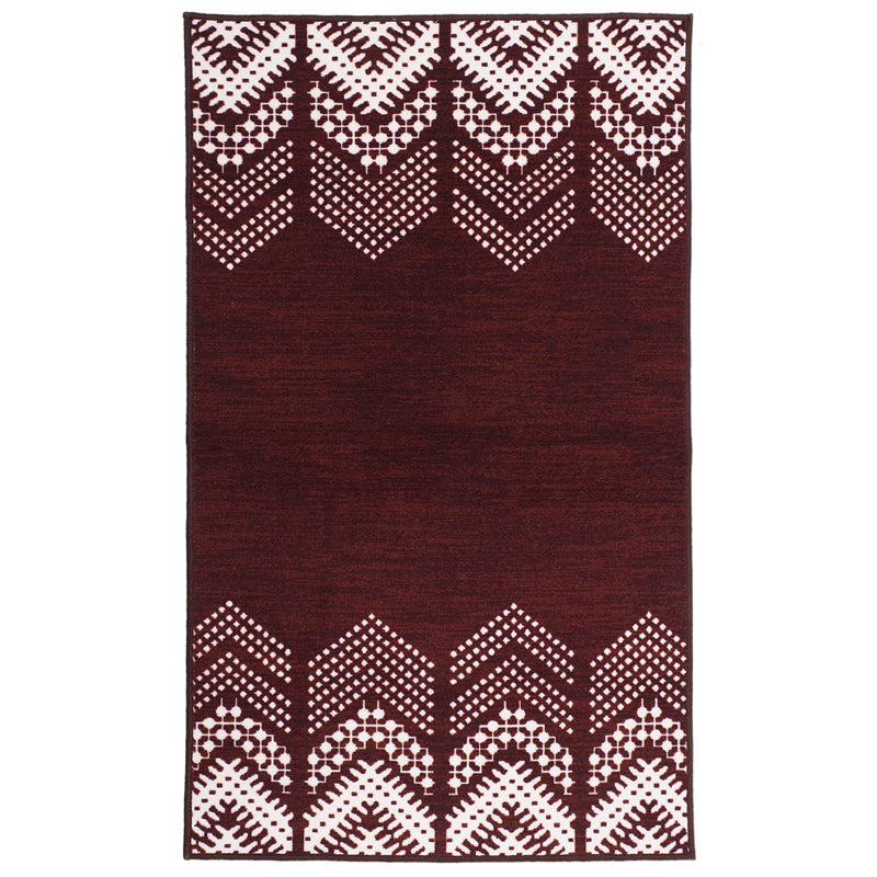 Deep Chevrons Anti-Skid Carpet - Maroon