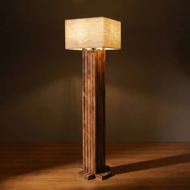 CalmGlow Wooden Floor Lamp - Brown media 5