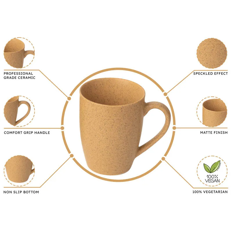 Sip & Style Ceramic Coffee Mug (Mustard Yellow) - 300 mL media 4