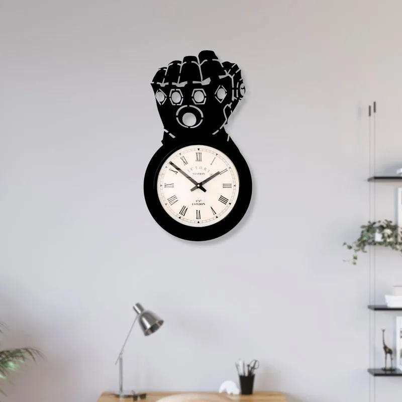 Royal Steel Analog Wall Clock - Black media 3