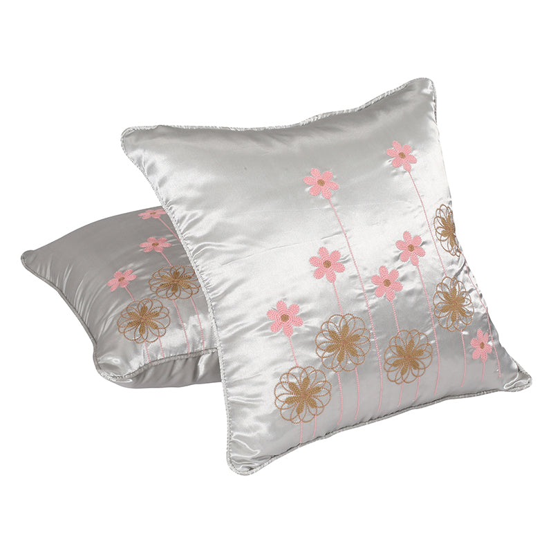 Steel Magnolias Embroidered Cushion Cover - Set Of Two media 4