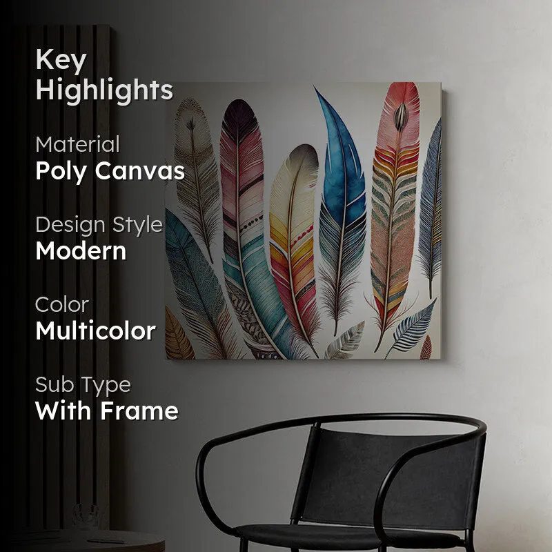 Colorful Boho Feathers Wall Painting media 2