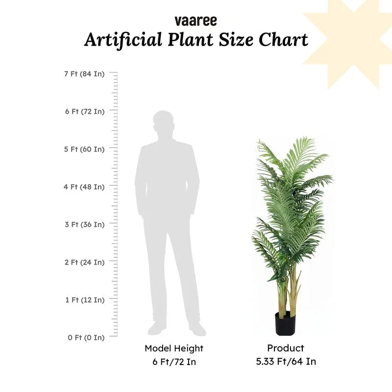 Artificial Arica Palm Plant With Black Fiber Pot - 5.2 Feet media 7