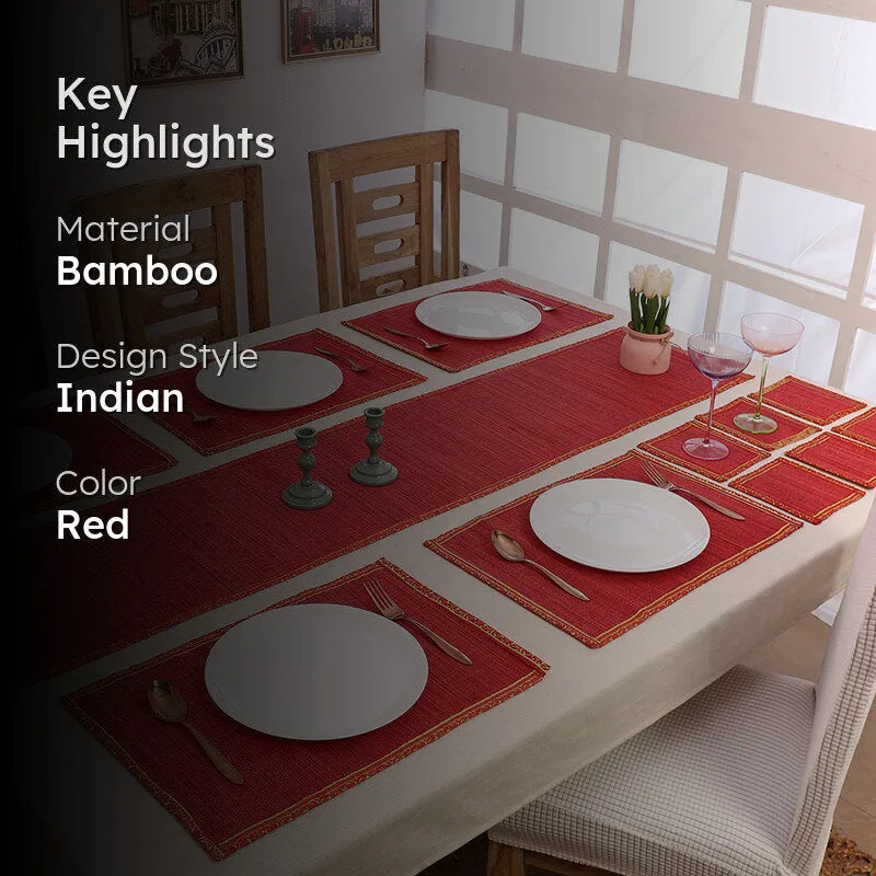 Eco Sip Bamboo Kitchen Linen Set (Red) - Thirteen Piece Set media 2