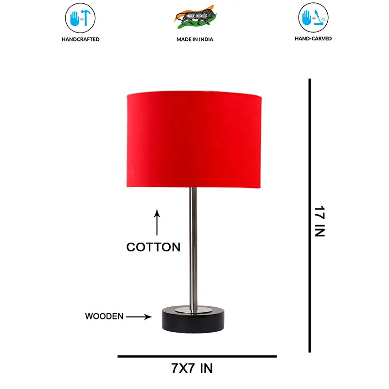 Cotin I Rodin Wooden Table Lamp - Red,Silver,Black media 7