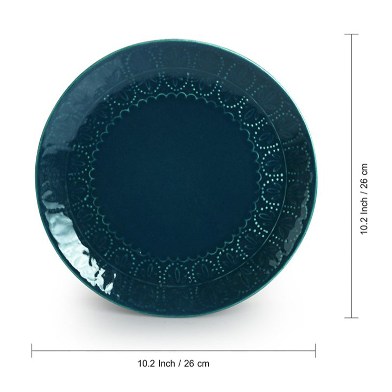 Forest Fern Hand-Etched Microwave Safe Ceramic Dinner Set (120 mL Each) - 8 Piece Set media 7