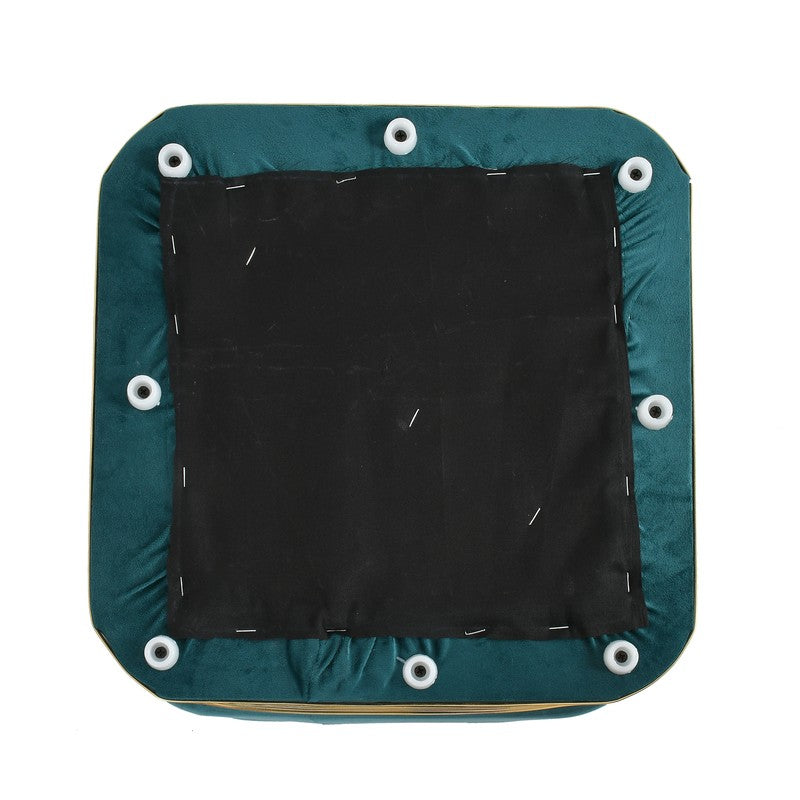 Aureum Solid Velvet Pouffe - Teal media 6