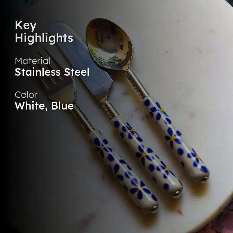 Petal Drop Steel Cutlery Set - Set Of Three media 2