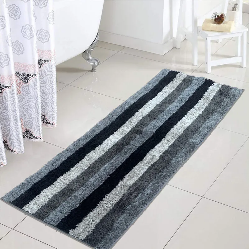 Jericho Luxe Micro Fiber Runner Rug - Grey, Black media 3