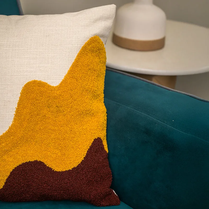Sunset Hues Embroidered Cushion Cover media 4