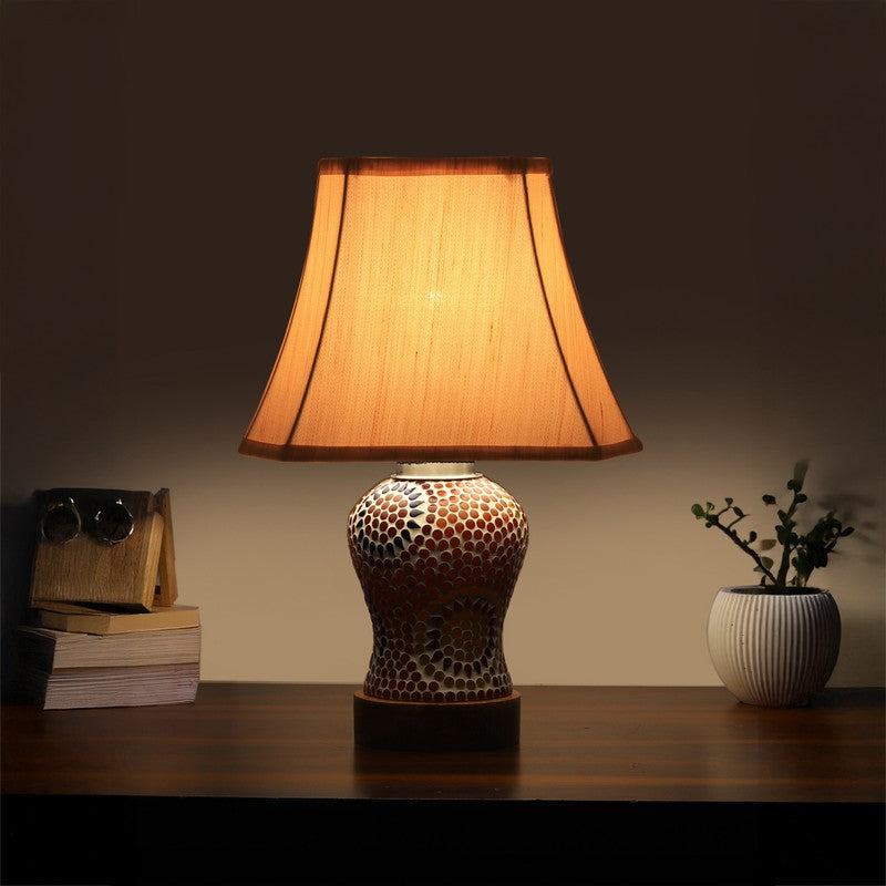 Aranya Square Wooden Table Lamp - Multicolor