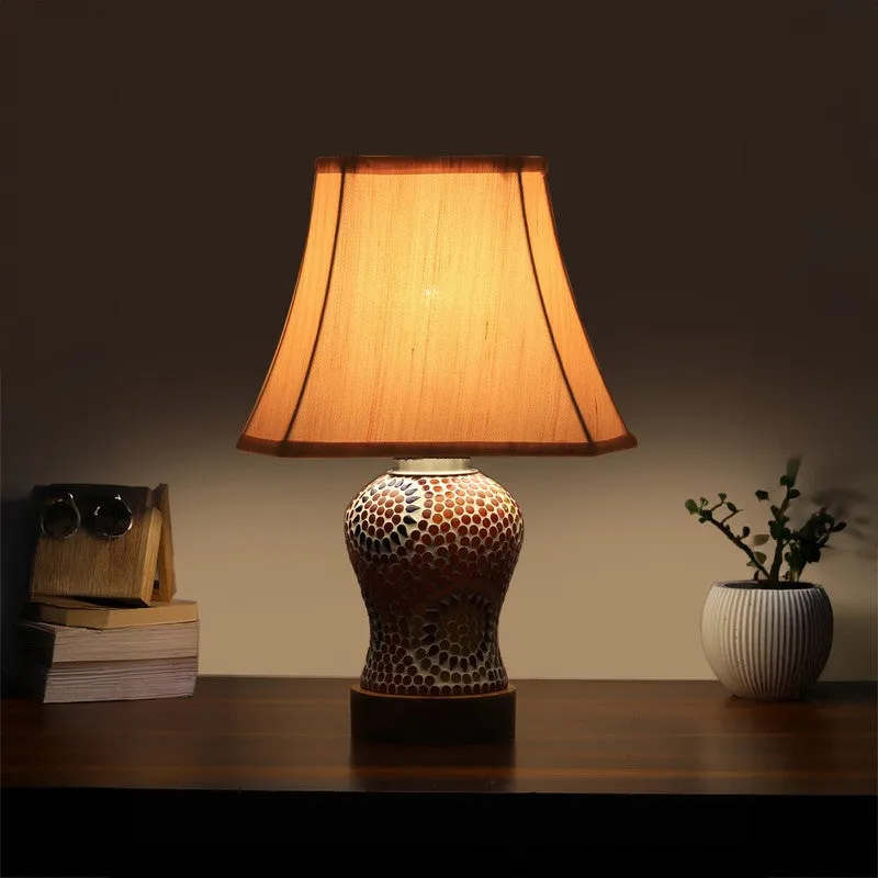 Aranya Square Wooden Table Lamp - Multicolor media 1