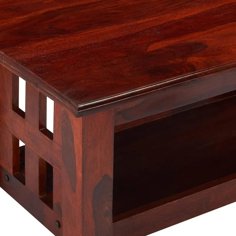 Brenox Sheesham Wooden Center Table - Deep Brown media 8