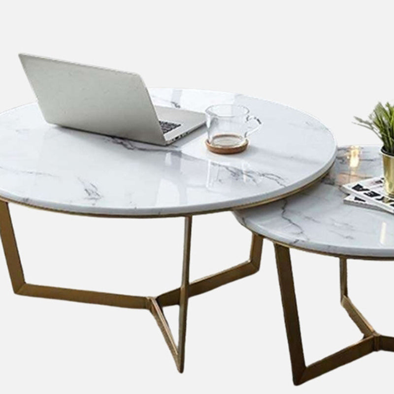 Quantum Edge Accent Table with Marble Top - Set Of Two media 5