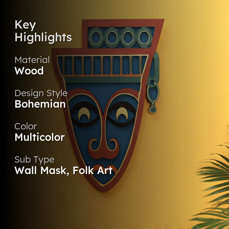 Indrachap Mask Wooden Wall Accent media 2