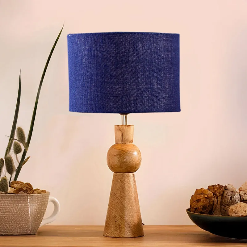 Angler Jute Wooden Table Lamp - Blue,Brown media 2