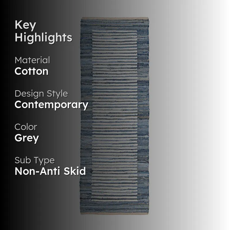 Keylin Cotton Runner Rug - Grey media 2