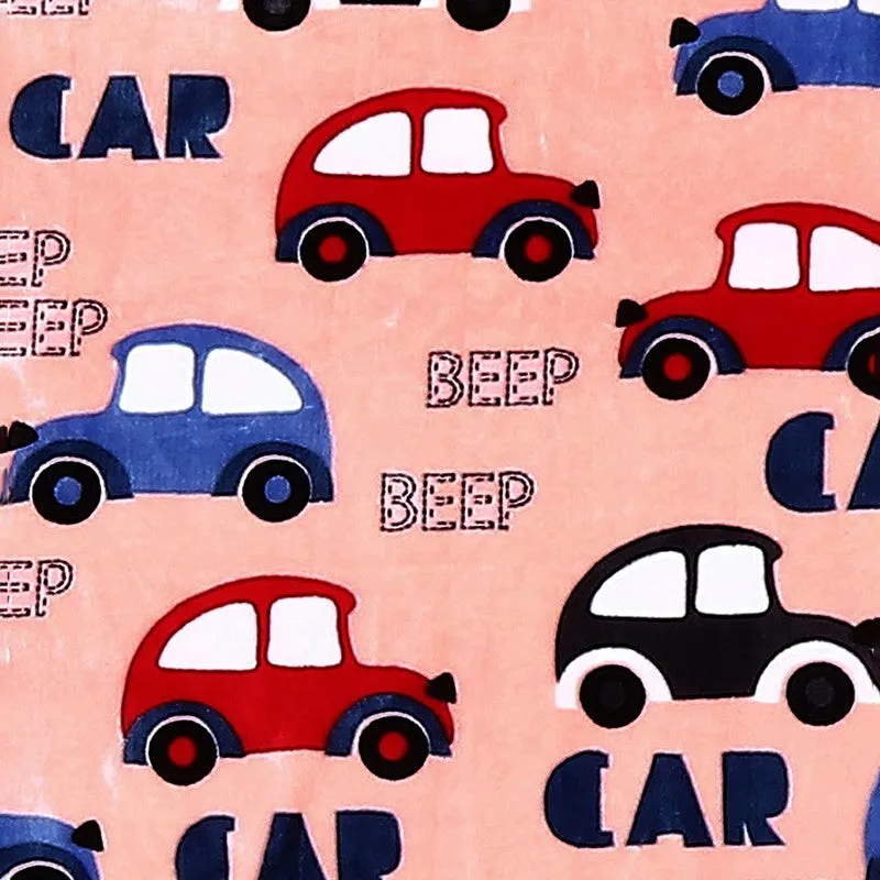 Monte Carlo Car Cuddle Kids Blanket (Peach)- 500 GSM media 4